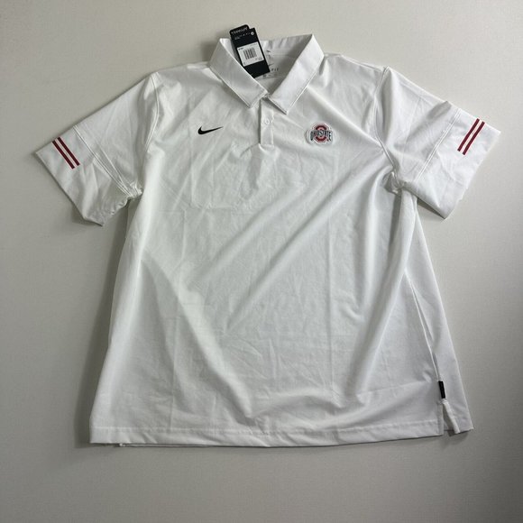 Nike‎ On Field Apparel Men’s Ohio State Football Polo Shirt White Mens Size 2XL - Picture 1 of 9